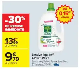 Carrefour Lessive liquide ARBRE VERT offre
