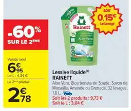 Carrefour Lessive liquide Rainett offre