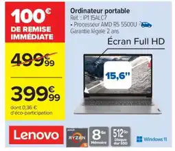Carrefour Ordinateur portable Lenovo offre