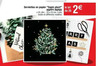 Cora x Carrefour Serviettes En Papier Sapin Plant offre