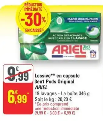 G20 ARIEL Lessive en capsule 3en1 Pods Original offre