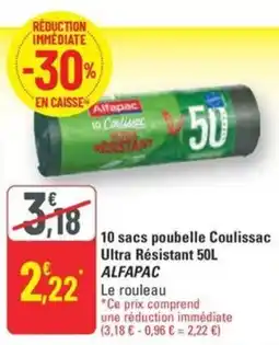 G20 ALFAPAC 10 sacs poubelle Coulissac Ultra Résistant offre