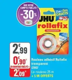 G20 UHU Rouleau adhésif Rollafix transparent offre