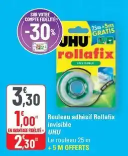 G20 UHU Rouleau adhésif Rollafix invisible offre