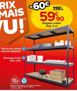 Castorama Étagère de garage en métal gris 4 plateaux offre