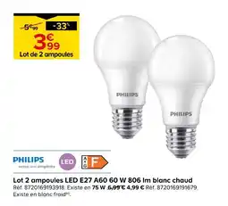 Castorama PHILIPS Lot de 2 ampoules offre