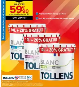 Castorama Tollens Peinture intérieure et extérieure blanc offre