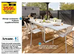 Castorama Arcane Table de jardin extensible offre