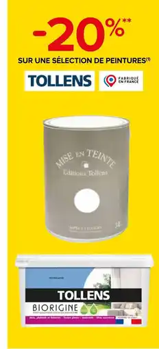 Castorama Tollens -20% sur une sélection de peintures Tollens offre