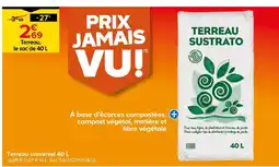 Castorama TERREAU SUSTRATO Terreau, le sac de 40 l offre