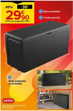 Castorama Keter Coffre de rangement 270 L offre
