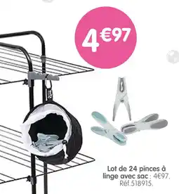 b&m Lot de 24 pinces à linge avec sac offre