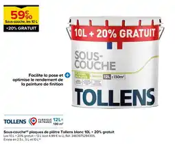 Castorama TOLLENS Sous-couche blanc 10L + 20% gratuit offre