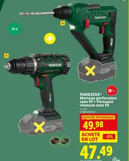 Lidl PARKSIDE Marteau perforateur sans fil + Perceuse visseuse sans fil offre