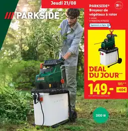 Lidl PARKSIDE Broyeur de végétaux à rotor offre