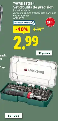 Lidl Parkside Set d’outils de précision offre