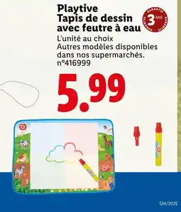 Lidl Playtive Tapis de dessin avec feutre à eau offre