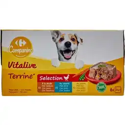 Carrefour CARREFOUR COMPANINO VITALIVE Terrines pour chiens offre