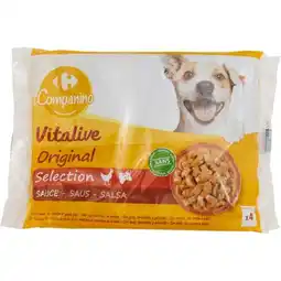 Carrefour CARREFOUR COMPANINO VITALIVE Pochons repas pour chiens offre