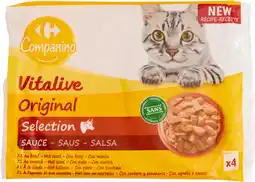 Carrefour CARREFOUR COMPANINO VITALIVE SUR TOUS LES POCHONS REPAS POUR CHATS offre