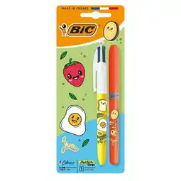 Carrefour BIC 1 stylo-bille 4 couleurs + 1 surligneur Kawai offre
