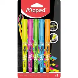 Carrefour MAPED 5 surligneurs Fluo peps offre