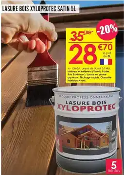 Décor Discount Lasure bois xyloprotec satin 5l offre