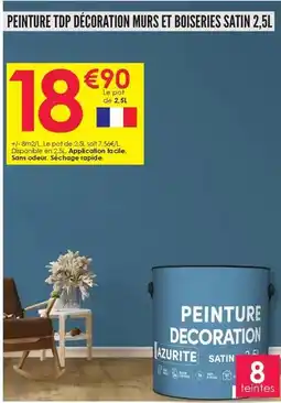 Décor Discount Facile - peinture tdp décoration murs et boiseries satin 2.5l offre