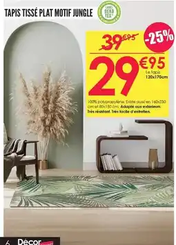 Décor Discount Tex - tapis tissé plat motif jungle offre
