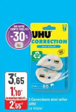 G20 UHU 2 Correcteurs mini roller offre