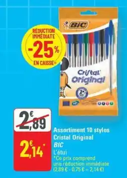 G20 BIC Assortiment 10 stylos Cristal Original offre
