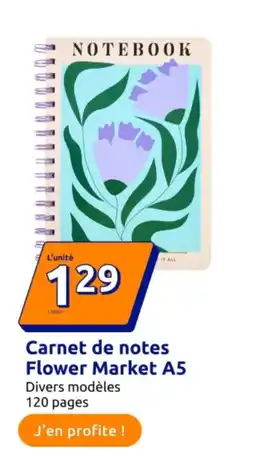 Action Carnet de notes Flower Market A5 offre