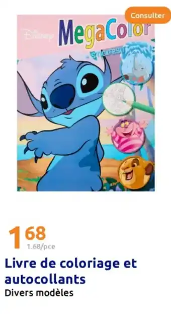 Action Livre de coloriage et autocollants offre