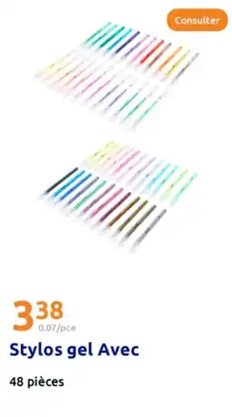 Action Stylos gel Avec offre
