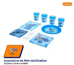 Action Accessoires de fête réutilisables offre