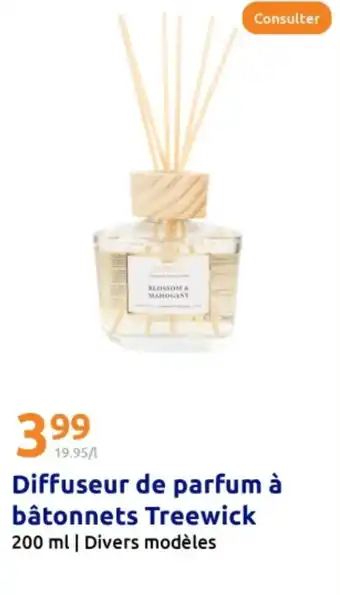 Action Diffuseur de parfum à bâtonnets Treewick offre