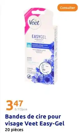 Action VEET Bandes de cire pour visage Easy-Gel offre
