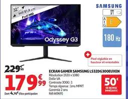 Auchan SAMSUNG Ecran gamer samsung ls32dg300euxen offre