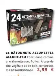 Bricomarché Flam up - 24 bâtonnets allumettes allume-feu offre