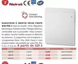 Bricomarché Noirot - radiateur à inertie sèche fonte walter 2 offre