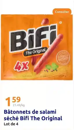 Action Bâtonnets de salami séché bifi the original offre