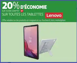 Auchan LENOVO Sur toutes les tablettes offre