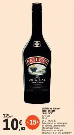 E.Leclerc Baileys - crème de whisky ibiss cream offre