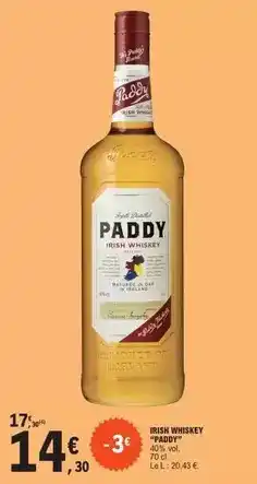 E.Leclerc Paddy - irish whiskey offre
