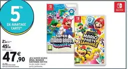 Intermarché Hyper Nintendo - jeu super mario bros, wonder switch offre