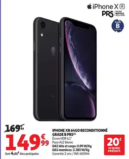 Auchan Iphone xr 64go reconditionné grade b prs offre