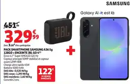 Auchan SAMSUNG Pack smartphone a36 5g 128go+ enceinte jbl go 4 offre
