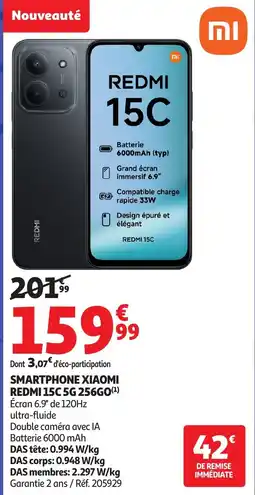Auchan REDMI Smartphone xiaomi 15c 5g 256go offre