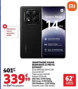 Auchan REDMI Smartphone xiaomi note 14 pro 5g 8/256go offre