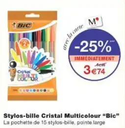Monop' Stylos-bille cristal multicolour bic offre